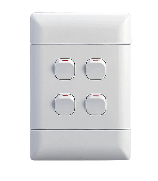 NUR White 4 Lever 1 Way Switch 4 2