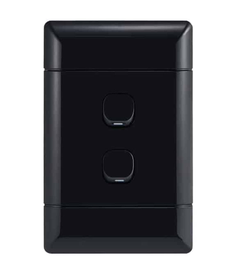 NUR Black 2 Lever 1 Way Switch 4x2