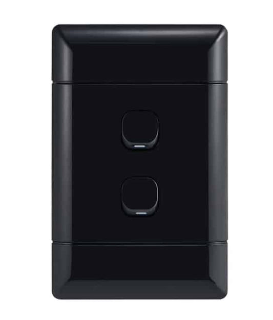 NUR Black 2 Lever 1 Way Switch 4x2