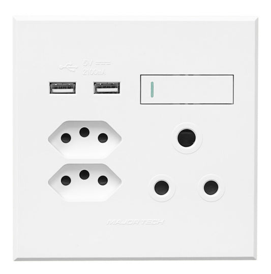 Veti 3 White Single Socket + Euro + USB 4x4