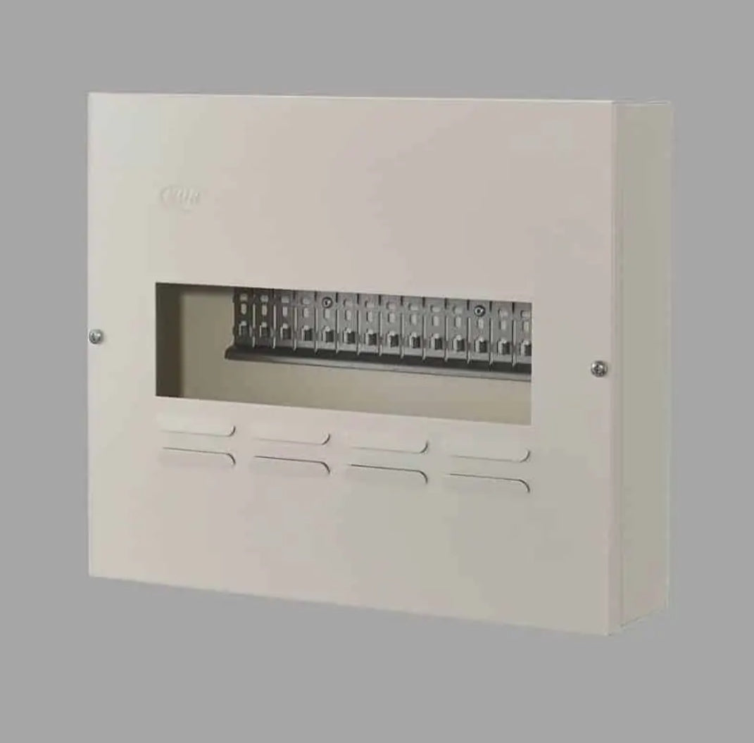 NUR Mini Rail 12 Way Surface Distribution Board